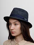 Шляпа STETSON арт. 2198509 FEDORA RAFFIA CROCHET (темно-синий)
